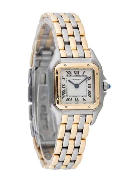 2 tone cartier panthere watch|cartier panthere diamond bezel.